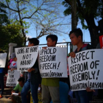 University students protest against President Duterte’s administration. Photo by Angie de Silva/Rappler