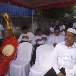 An interfaith Peace Walk was held in a suburb in Colombo soon after the attacks on Muslims in the Kandy area in March.  Here, Buddhist, Muslim and Christian clergy are seen just before the walk began.