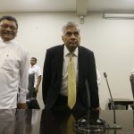 Prime Minister Ranil Wickremasinghe prepares to address the press, soon after he survived the no-confidence motion on April 4.