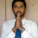 Sri Lankan cricket captain Dinesh Chandimal listening to blessings from Buddhist priests. But his actions on the field are raising questions about his honesty.