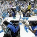 Workers at a garment factory in the Free Trade Zone.   The middle income trap.  Labour is no longer cheap and not as inviting as it used to be to foreign investors. Nor have governments promoted a knowledge based economy that would have helped bridge the income gap.