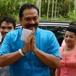 Former President Mahinda Rajapaksa and family on their way to the polling station in Tangalle, on August 17, 2015. Ignoring sentiments of “out-groups” led to his surprise falling from power in January 2015.