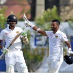 Opening batsman Dimuth Karunaratne held the innings together after Sri Lanka won the toss and decided to bat on the first day of the opening Test between Sri Lanka and South Africa in Galle.