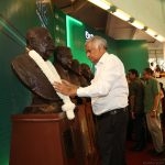 UNP leader, Prime Minister Ranil Wickremesinghe garlanding party founder and first prime minister D.S. Senanayake at the 72nd anniversary of the Party. The current PM it appears, is planning for a long innings.