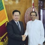 President Sirisena with Chinese Ambassador to Sri Lanka Cheng Xueyuan (Photo credit: Chinese Embassy website).