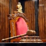 This is the present Speaker’s Chair, with its traditional and ornamental design, that is in use since 1978, following the adoption of the new Constitution of the Sri Lanka that year. (Courtesy: Parliament of Sri Lanka website)