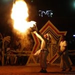 A traditional dancer performs during a Gara demon ceremony  in Kottawa about 20 km from Colombo