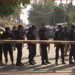 Security is heightened outside the Chinese Consulate in Karachi, Pakistan after  it came under attack recently.