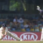 Keaton Jennings took fielding at short leg to a new level. Here he snaps up a chance to dismiss Niroshan Dickwella in the SSC Test which England won by 42 runs. Jennnings took six catches in the SSC Test.