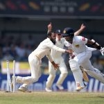 The turning point of the third Test as a set Kusal Mendis is run out by a Jack Leach direct hit.