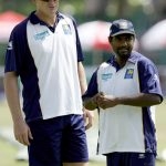 Tom Moody with Muralitharan.  Moody’s manner of motivating players was unique.